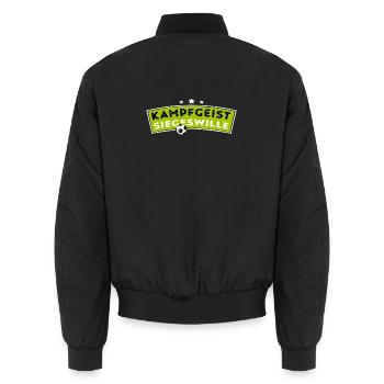 Fighting spirit - The will to win - Football - Unisex Bomber Jacket - black - Back - AI Model Male 185 light (185cm)