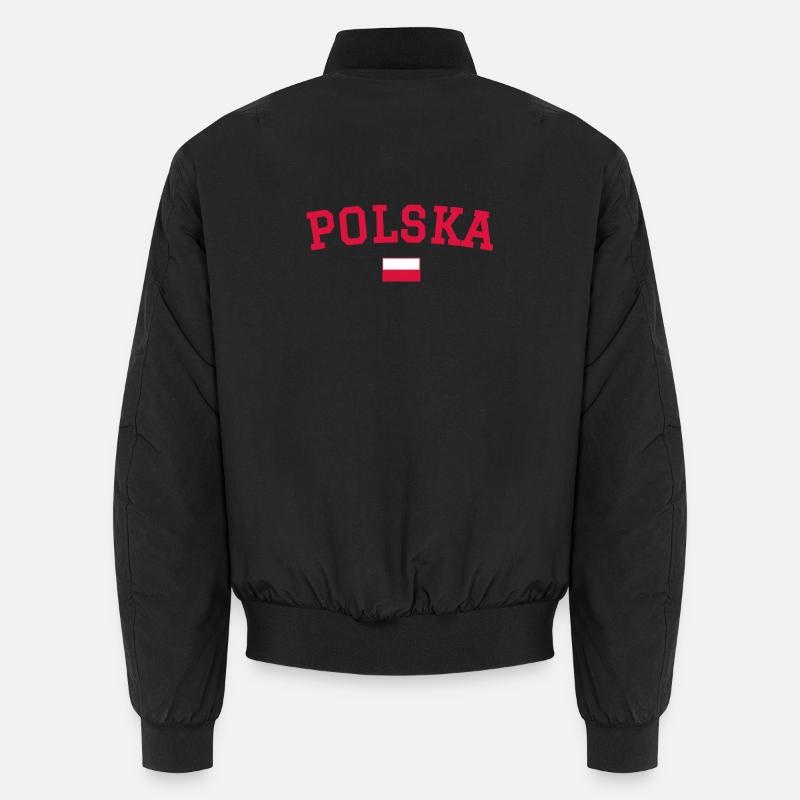 Polen Flagge Design Rot Unisex Bomberjacke