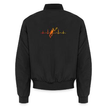 Gift idea for a tennis with tennis - Unisex Bomber Jacket - black - Back - AI Model Male 185 light (185cm)