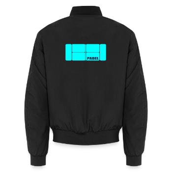 Padelplatz - Unisex Bomberjacke - Schwarz - Hinten - AI Model Male 185 light (185cm)