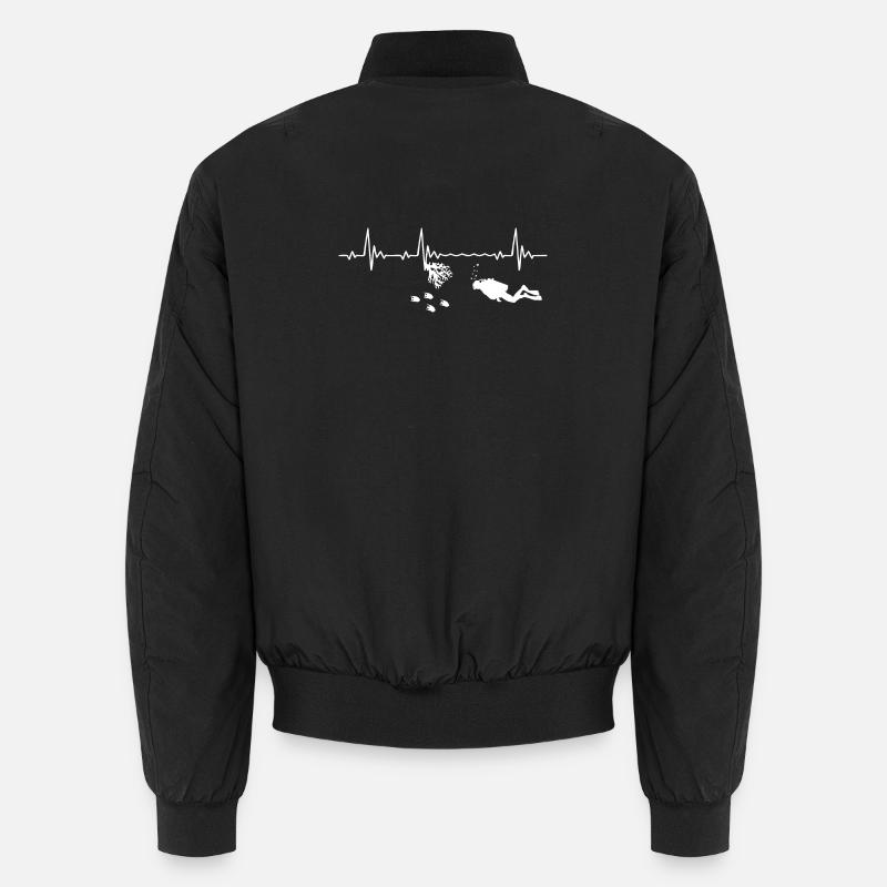 Heartbeat Scuba Diving Diver Heart Rate Frequency Unisex Bomber Jacket