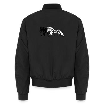 Chevaux étalon - jument - poulain - Bomber unisexe - noir - Dos - AI Model Male 185 light (185cm)