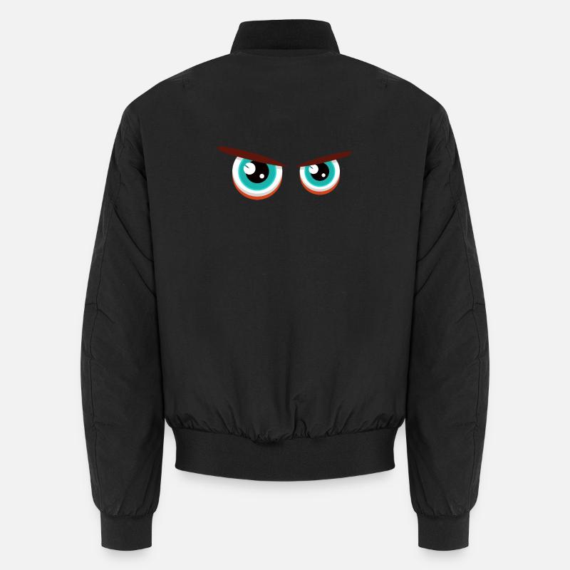 Intensive Blickblicke mit angespannter Mimik - Unisex Bomberjacke - Schwarz
