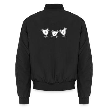 3 poules poules bovins à plumes - Bomber unisexe - noir - Dos - AI Model Male 185 light (185cm)