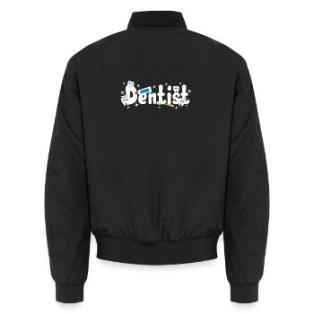Zahnarzt Zahnärztin - Unisex Bomberjacke - Schwarz - Hinten - AI Model Male 185 light (185cm)