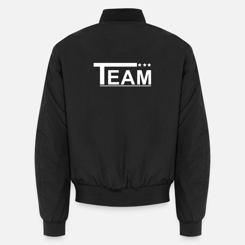 Team with star design - Unisex Bomber Jacket - black