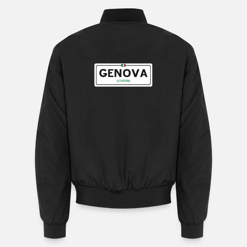 Genova place name sign - Unisex Bomber Jacket - black