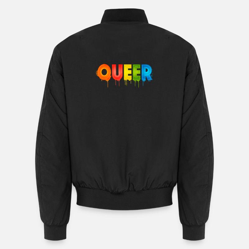 Queer Typography Pride Month Equal Rights LGBTQ Unisex Bomber Jacket