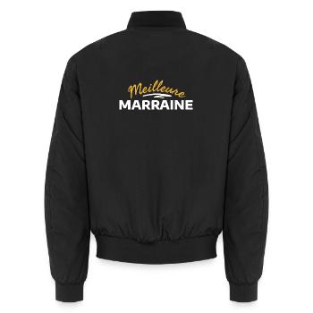 Humorvoller Slogan Rote-Bete-Hochzeit - Unisex Bomberjacke - Schwarz - Hinten - AI Model Male 185 light (185cm)