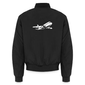 Avions de passagers en vol - aviation et pilotes - Bomber unisexe - noir - Dos - AI Model Male 185 light (185cm)