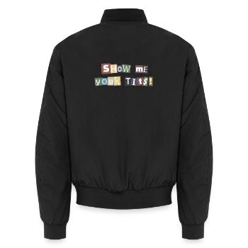 Montre-moi ta rançon pour les seins - Bomber unisexe - noir - Dos - AI Model Male 185 light (185cm)
