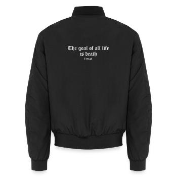 Citation de Freud sur Le but de la mort - Bomber unisexe - noir - Dos - AI Model Male 185 light (185cm)