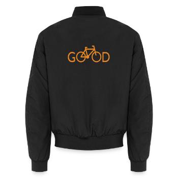 Fahrrad Cooler Spruch - Unisex Bomberjacke - Schwarz - Hinten - AI Model Male 185 light (185cm)