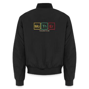 Mother Periodic Table Mom Gift - Unisex Bomber Jacket - black - Back - AI Model Male 185 light (185cm)