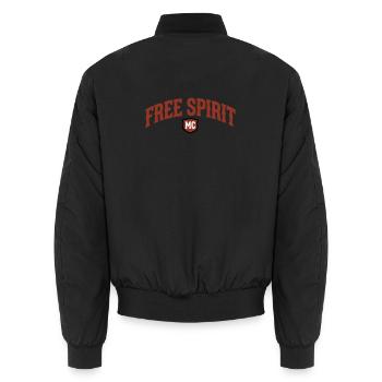 Free Spirit MC Lettering - Unisex Bomber Jacket - black - Back - AI Model Male 185 light (185cm)