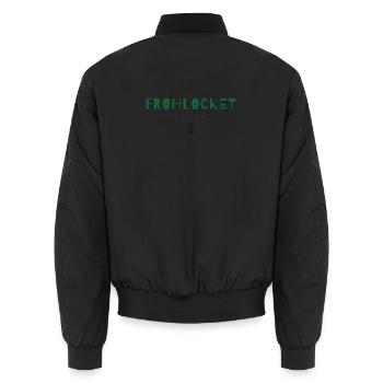Frohlocket oder lass es – Weihnachtsstatement - Unisex Bomberjacke - Schwarz - Hinten - AI Model Male 185 light (185cm)