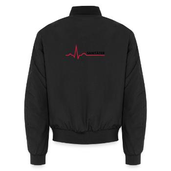 Sanitäter Schrifzug - Unisex Bomberjacke - Schwarz - Hinten - AI Model Male 185 light (185cm)
