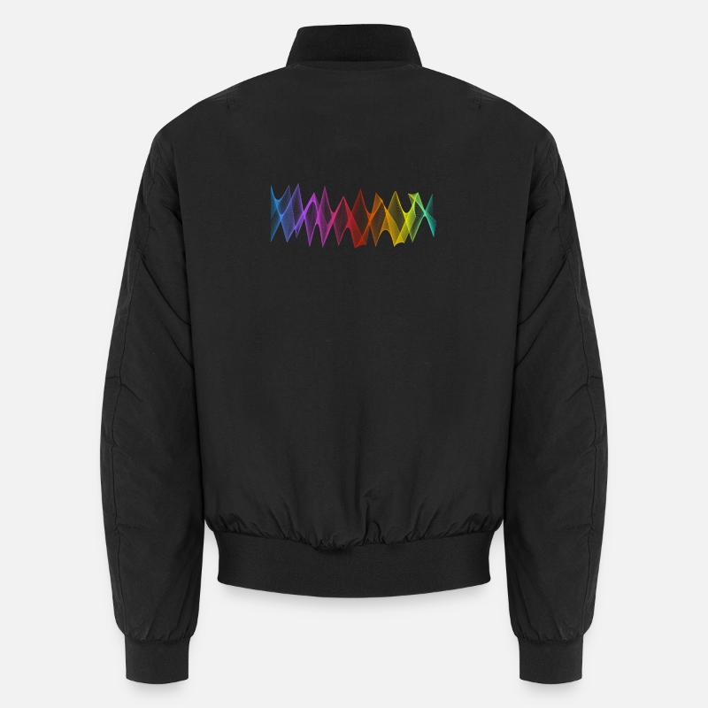 Abstract Lines Design 04 - Unisex Bomber Jacket - black