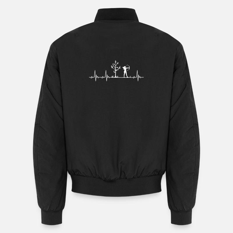 Bogenschützin Heartbeat Bogenschiessen Geschenk Unisex Bomberjacke