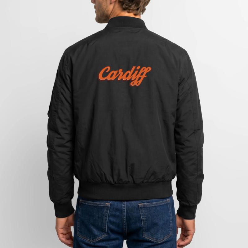 Cardiff Script Orange Unisex Bomberjacke