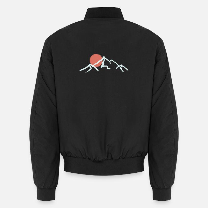 Sunlit Peak Minimal Mountain Unisex Bomber Jacket