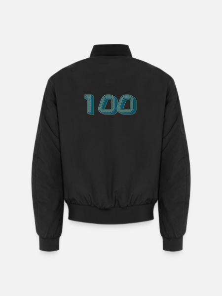 100. 100 ÅR. 100 års jubilæum. FØDSELSDAG 100 - Unisex bomberjakke - sort