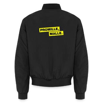 Promille, Malle - Unisex Bomberjacke - Schwarz - Hinten - AI Model Male 185 light (185cm)