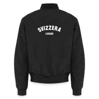 LUGANO Svizzera Switzerland Schweiz - Unisex Bomberjacke - Schwarz - Hinten - AI Model Male 185 light (185cm)