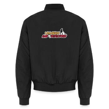 I AM CRAZY & LOVE DETECTORS - Unisex Bomberjacke - Schwarz - Hinten - AI Model Male 185 light (185cm)