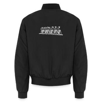 Radfahrer Line Art - Unisex Bomberjacke - Schwarz - Hinten - AI Model Male 185 light (185cm)