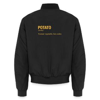 POMME DE TERRE Kartoffel - Bomber unisexe - noir - Dos - AI Model Male 185 light (185cm)