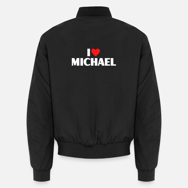 I love Michael Rotes Herz Romantischer Name Fan Unisex Bomberjacke
