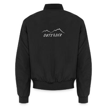 Outsider Wandern Berge Naturliebe Offline Natur - Unisex Bomberjacke - Schwarz - Hinten - AI Model Male 185 light (185cm)