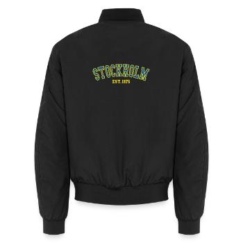 Stockholm Est.1975 - Unisex Bomberjacke - Schwarz - Hinten - AI Model Male 185 light (185cm)