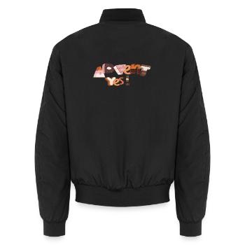 Advent Buchstaben aus Zucker - Unisex Bomberjacke - Schwarz - Hinten - AI Model Male 185 light (185cm)
