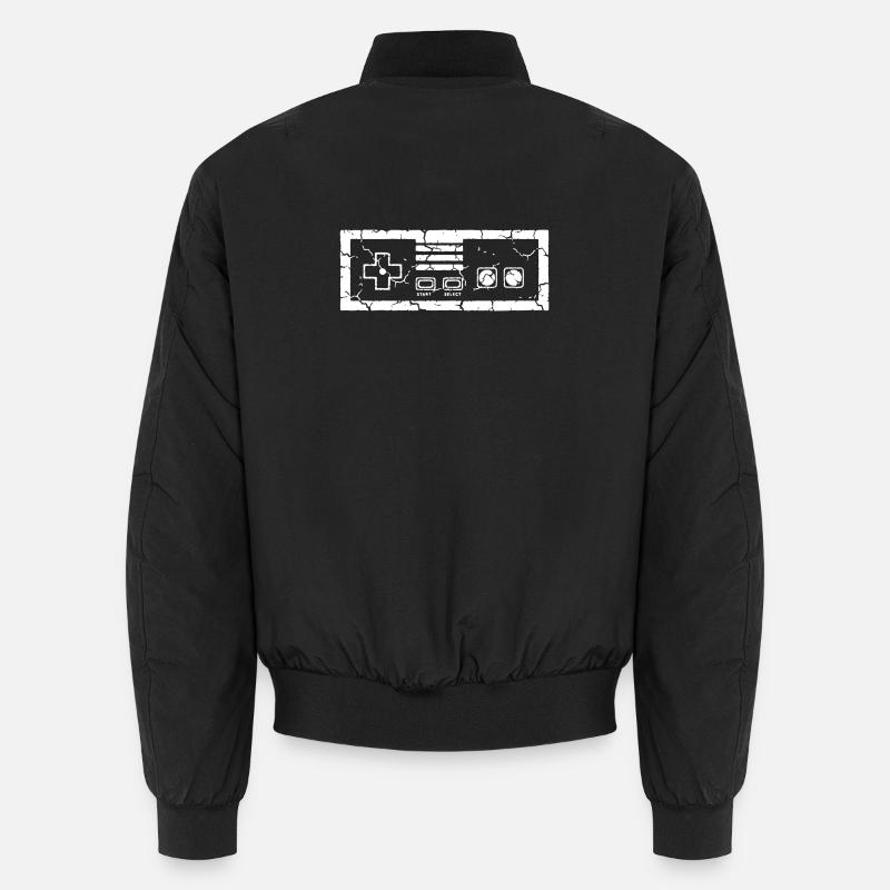 Gaming_retro_Kontroller_Vector_path21 - Unisex Bomber Jacket - black