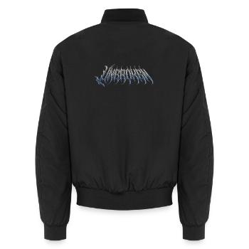 Ininterrompu - texte chromé métallique froid - Bomber unisexe - noir - Dos - AI Model Male 185 light (185cm)