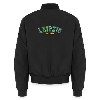 Leipzig gegründet 1976 - Unisex Bomberjacke - Schwarz - Hinten - AI Model Male 185 light (185cm)