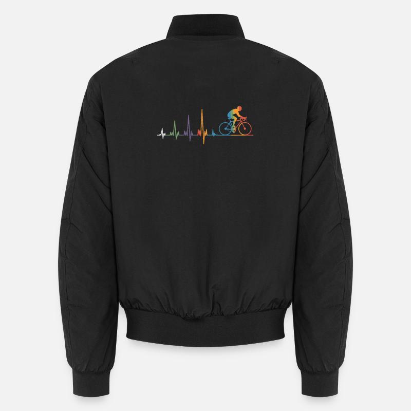 ECG du battement cardiaque du cycliste Cycliste de course coloré Bomber unisexe