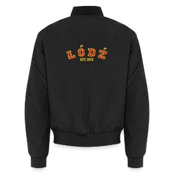 Łódź Est. 1976 - Unisex Bomber Jacket - black - Back - AI Model Male 185 light (185cm)