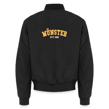 Münster Est. 1966 - Unisex Bomber Jacket - black - Back - AI Model Male 185 light (185cm)