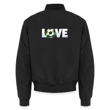 Amour du football Design balle rond - Bomber unisexe - noir - Dos - AI Model Male 185 light (185cm)