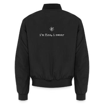Je vais bien, je te jure, en disant un motif sarcastique de fleurs - Bomber unisexe - noir - Dos - AI Model Male 185 light (185cm)