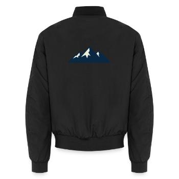 Gebirge Berge Silhouette - Unisex Bomberjacke - Schwarz - Hinten - AI Model Male 185 light (185cm)