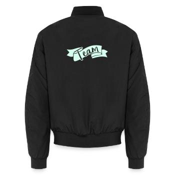 Team Ribbon Schriftzug - Unisex Bomberjacke - Schwarz - Hinten - AI Model Male 185 light (185cm)