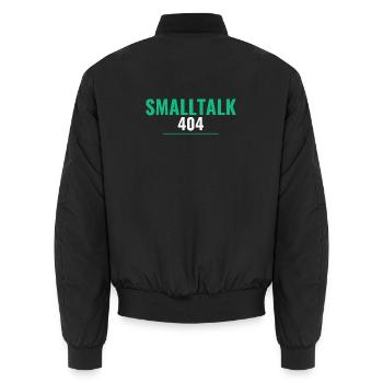 Sysadmin Geschenk – 'Smalltalk 404' T-Shirt - Unisex Bomberjacke - Schwarz - Hinten - AI Model Male 185 light (185cm)