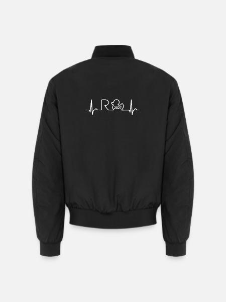 Rente 2027 Puls EKG Herzfrequenz Herzlinie - Unisex Bomberjacke - Schwarz