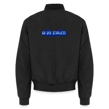 Aufdruck An der Schmücke - Unisex Bomberjacke - Schwarz - Hinten - AI Model Male 185 light (185cm)