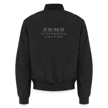 FOMO EST PLUS FORT QUE MOI - Bomber unisexe - noir - Dos - AI Model Male 185 light (185cm)