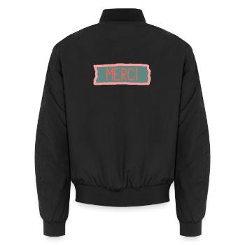 MERCI. MAÎTRESSE. MAÎTRE. MERCI MAÎTRESSE - Bomber unisexe - noir - Dos - AI Model Male 185 light (185cm)